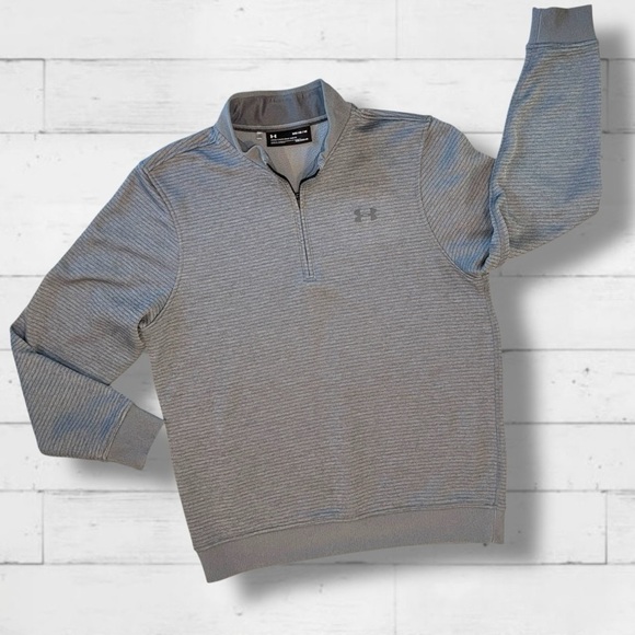 Under Armour ColdGear Quarter Zip Pullover Men’s Medium Gray Performance Top - Picture 1 of 10